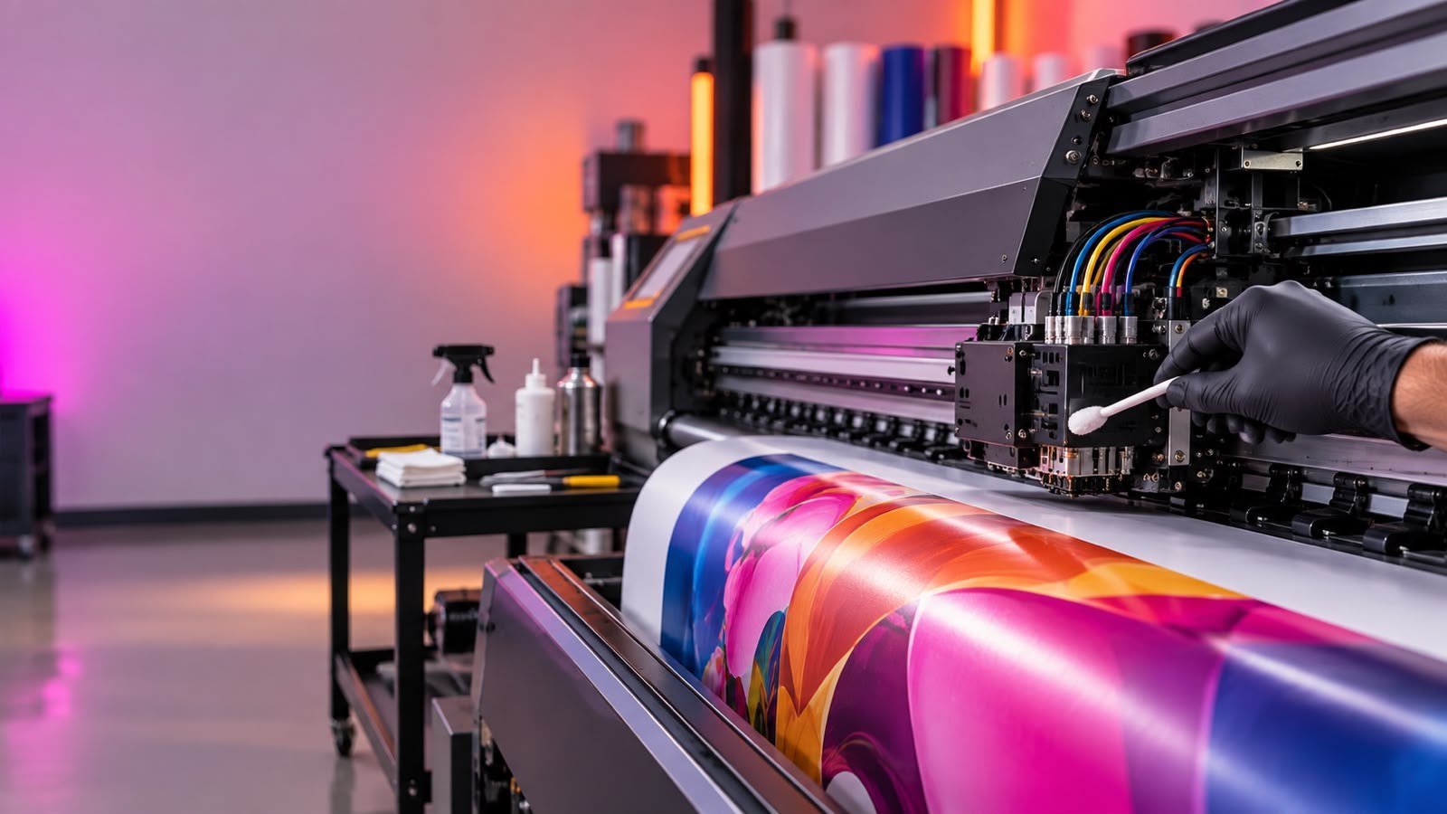 Manutenção de impressora grande formato: checklist diário, semanal e mensal